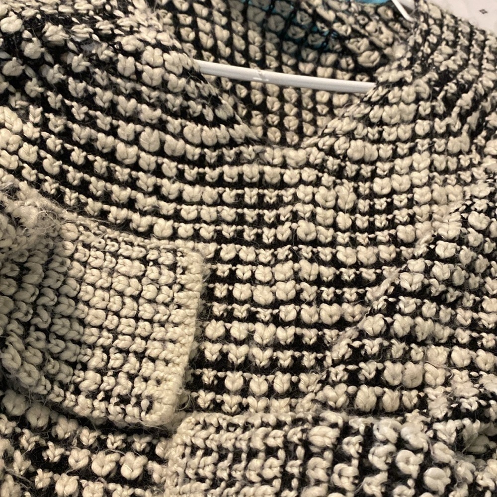 RD Style chunky knit blk and white acrylic cozy sweater med - Picture 10 of 10